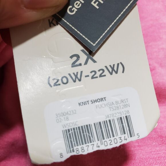 Terra Sky Pink Knit Shorts Size 2X NWT - Picture 6 of 6